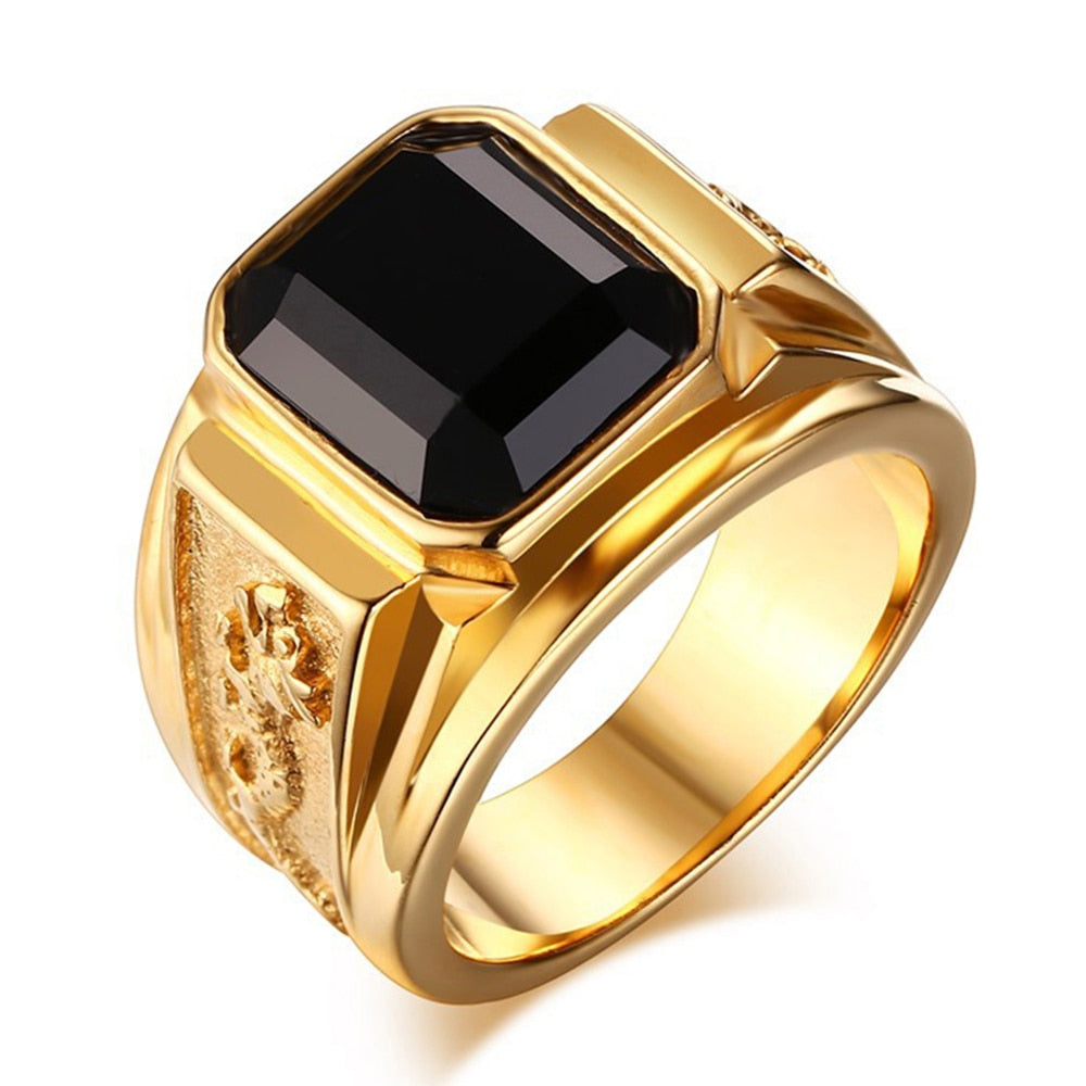 Bague Homme Pierre Noir