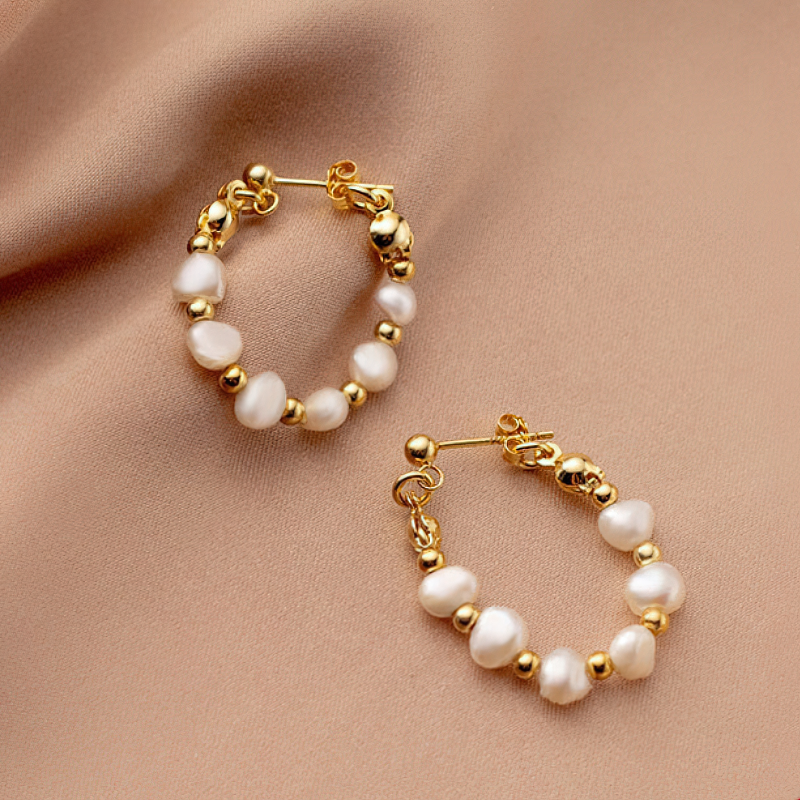 Boucles d Oreilles Perle Blanche