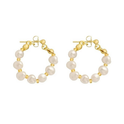 Boucles d Oreilles Perle Blanche