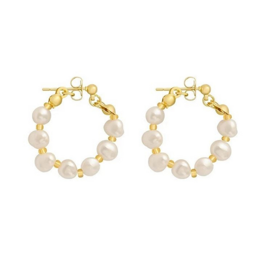 Boucles d Oreilles Perle Blanche