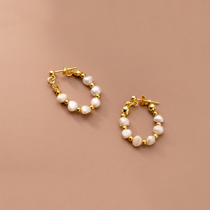 Boucles d Oreilles Perle Blanche