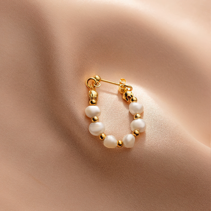 Boucles d Oreilles Perle Blanche