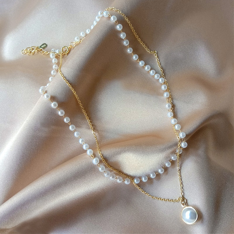Collier Perle Blanche